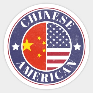Proud Chinese-American Badge - China Flag Sticker